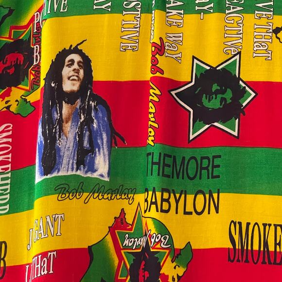 Bob Marley MAKE WAY FOR THE POSITIVE Rasta Aloha Shirt Size 3XL (runs small) - Picture 2 of 4
